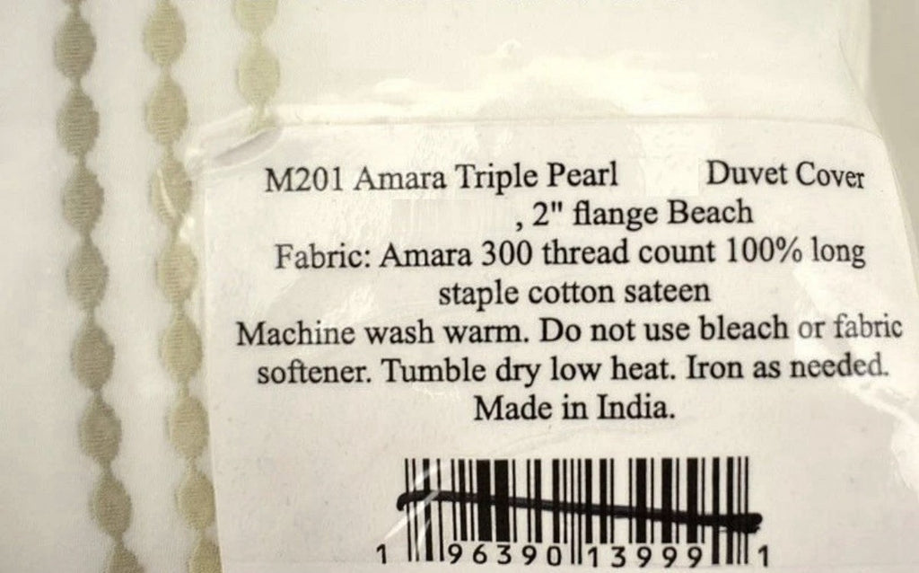 Matouk Amara Triple Pearl Cotton Sateen KING Duvet Cover Beach.NWT2