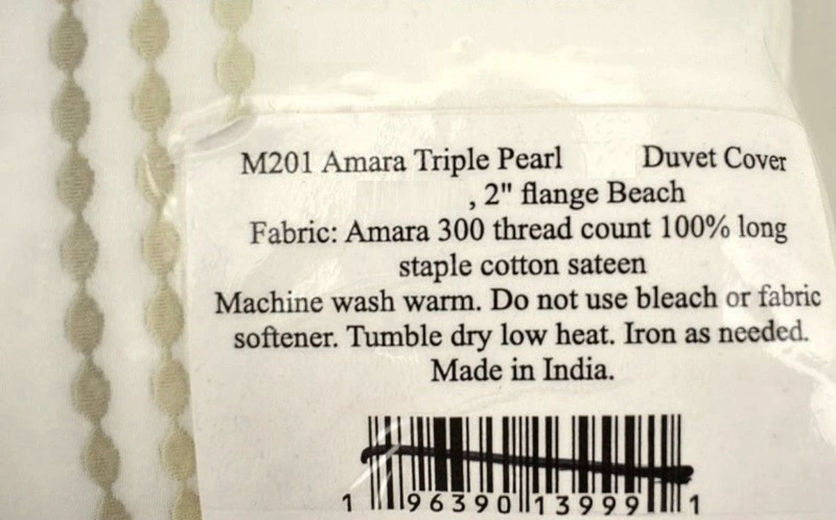 Matouk Amara Triple Pearl Cotton Sateen KING Duvet Cover Beach.NWT2