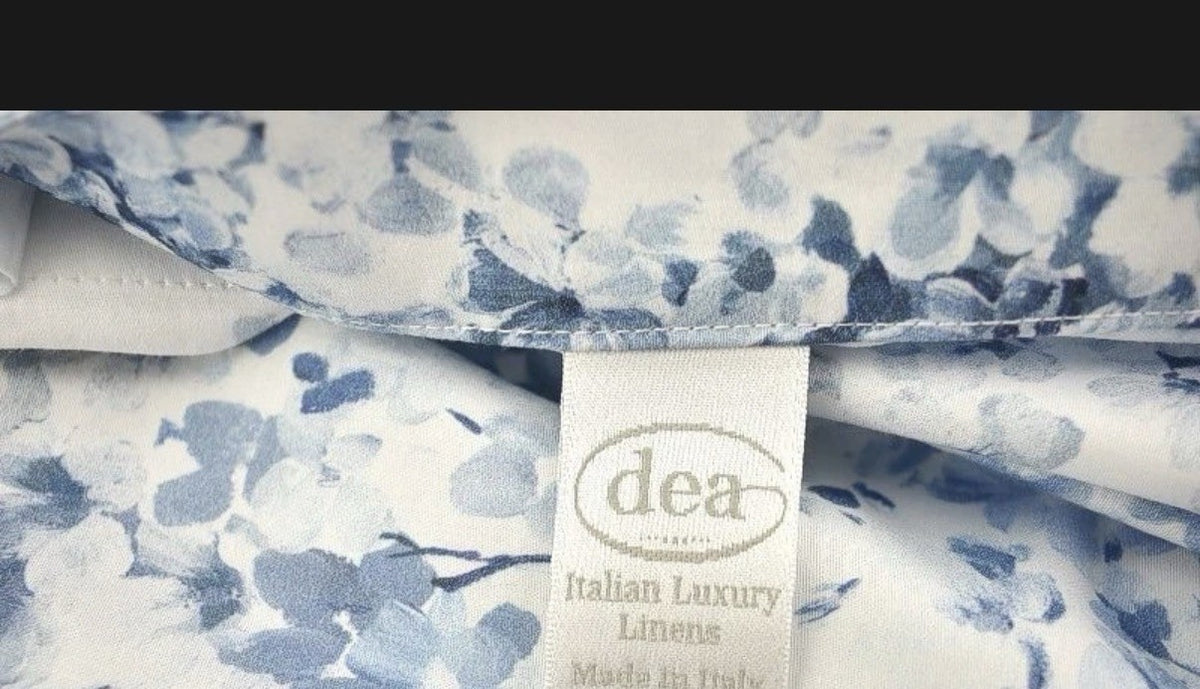 DEA Luxury Linens Glicine Floral Print QUEEN Duvet Cover Ice Blue3
