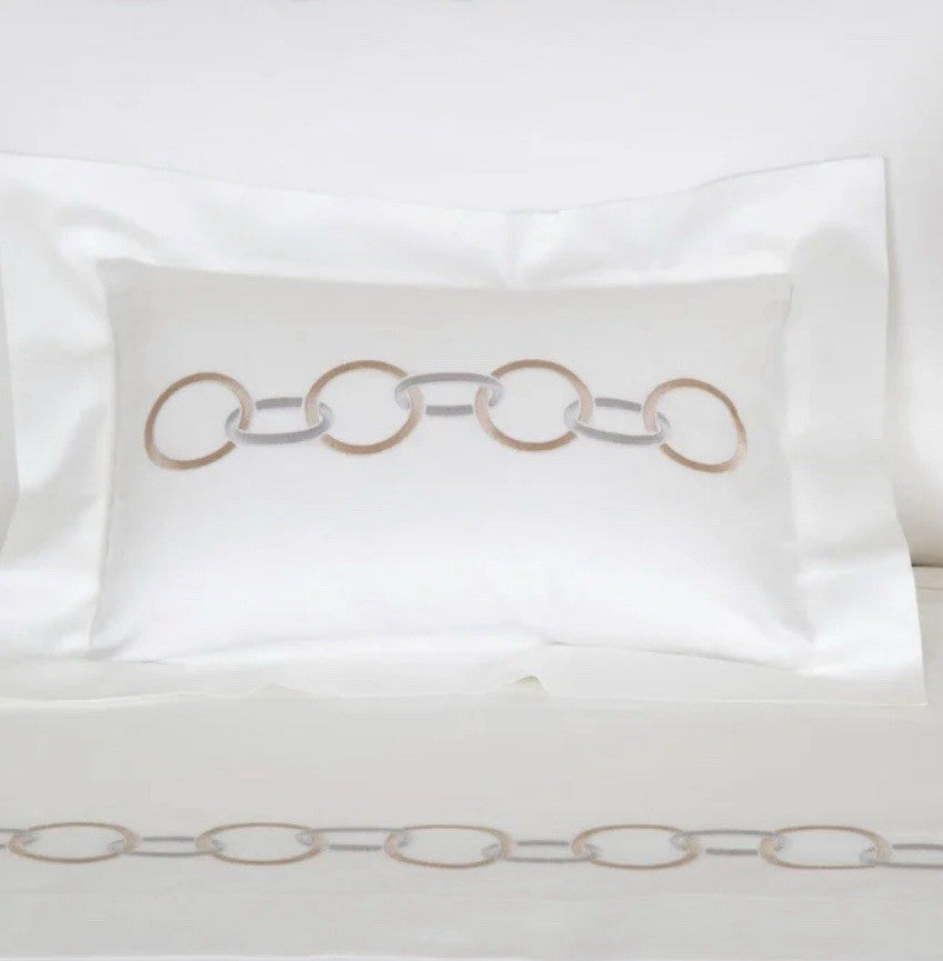 Frette Links Boudoir Sham/Savage Beige1