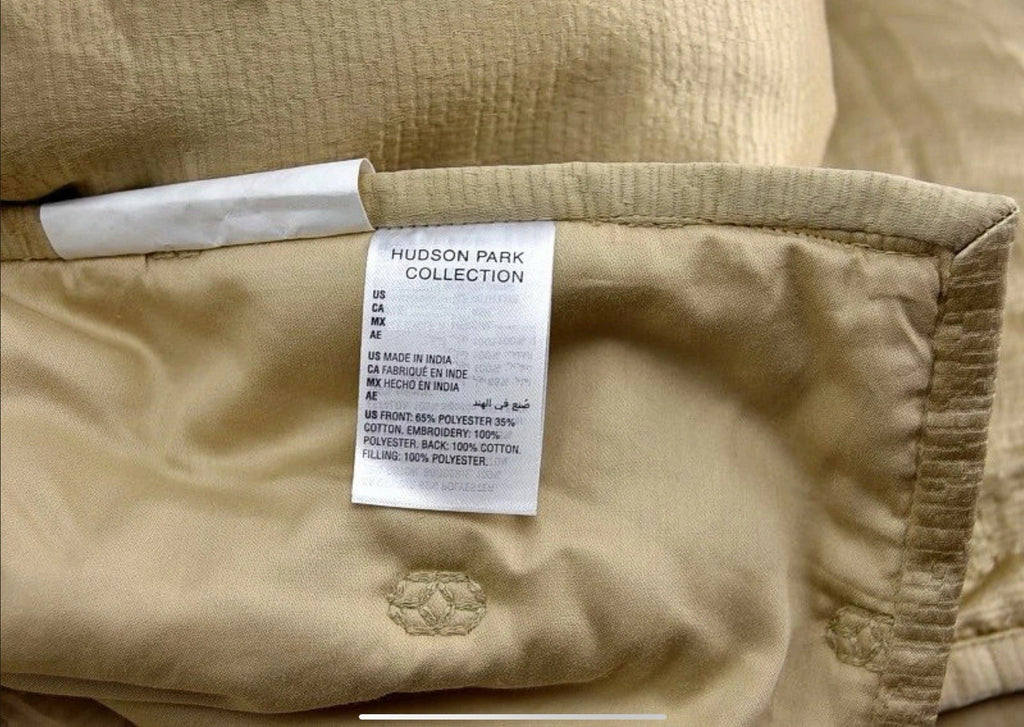 Hudson Park Collection Nouveau Gold QUEEN Quilted Coverlet Gold3