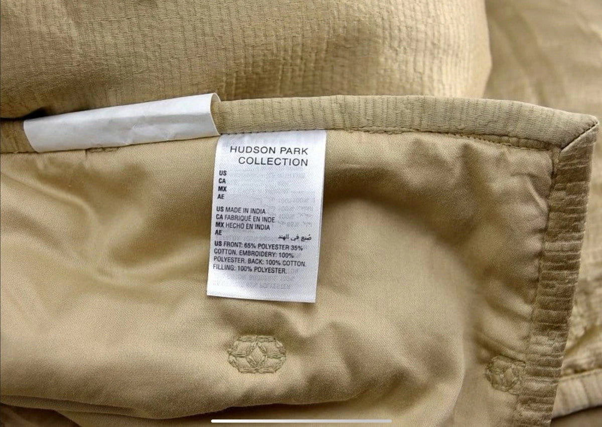 Hudson Park Collection Nouveau Gold QUEEN Quilted Coverlet Gold3