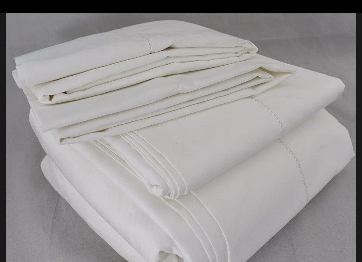 Charter Club Damask Solid 550 Thread Count KING X DEEP Flat Sheet & Cases White1