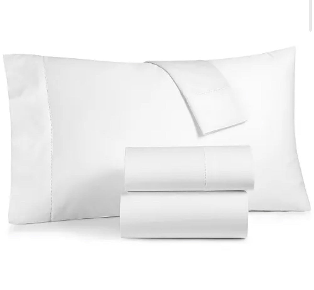 Charter Club Damask Stripe 550 Thread Count KING Duvet Cover & Shams Set White0
