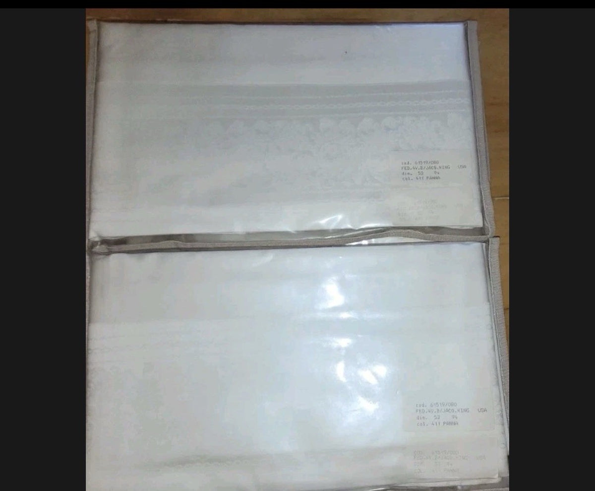 ELAYNE B. VENETIAN LINEN SHEET SET MADE  IN ITALY,8PC SET,KING,TOPAZIO JACQUARD~4