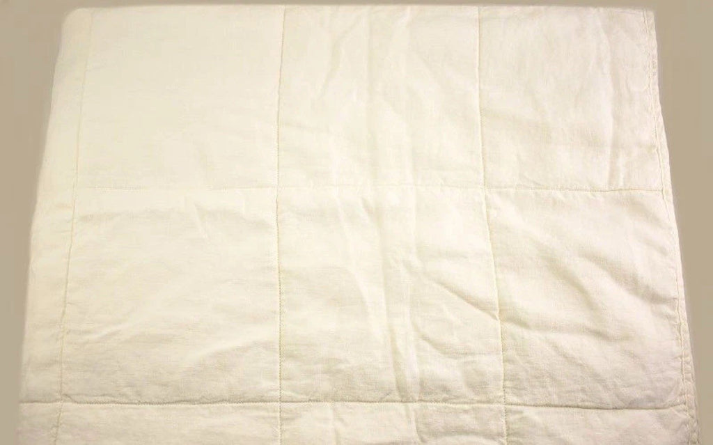 Hamam Wrinkle Washed Linen KING Quilt Ivory1
