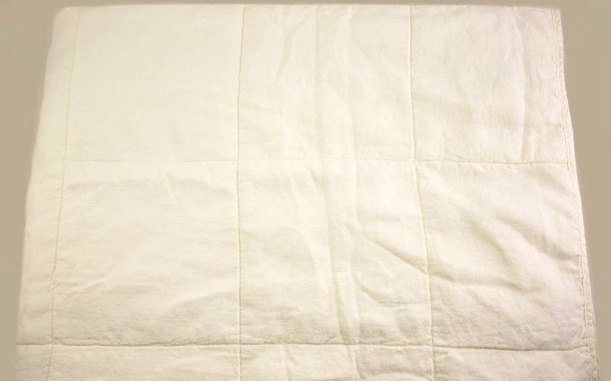 Hamam Wrinkle Washed Linen KING Quilt Ivory1