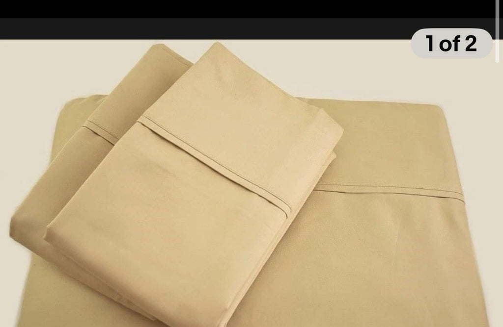 Donna Karan 700 Thread Count Luxe Egyptian Sateen QUEEN Sheet Set Gold0