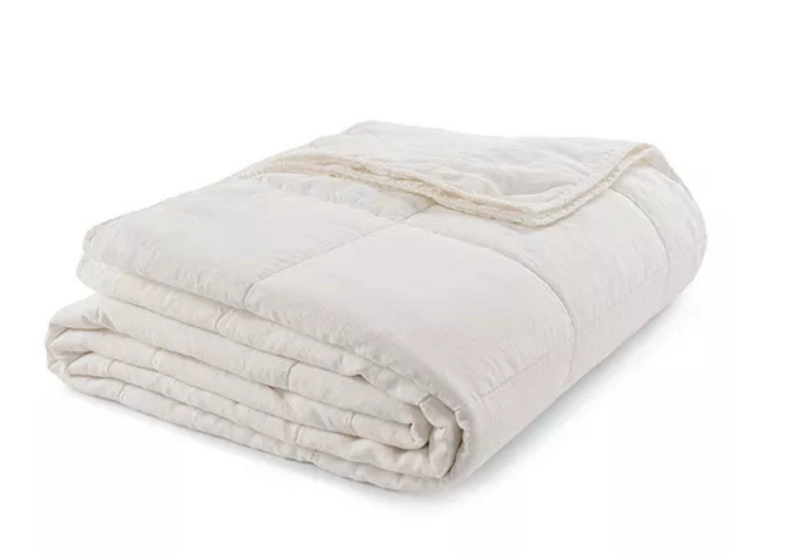 Hamam Wrinkle Washed Linen KING Quilt Ivory0