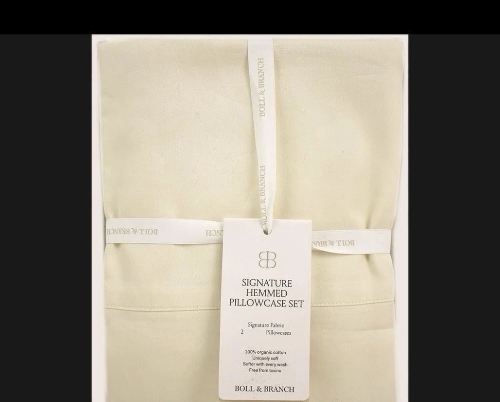 Boll & Branch Signature Hemmed Organic Cotton STANDARD Pillowcases Cream0