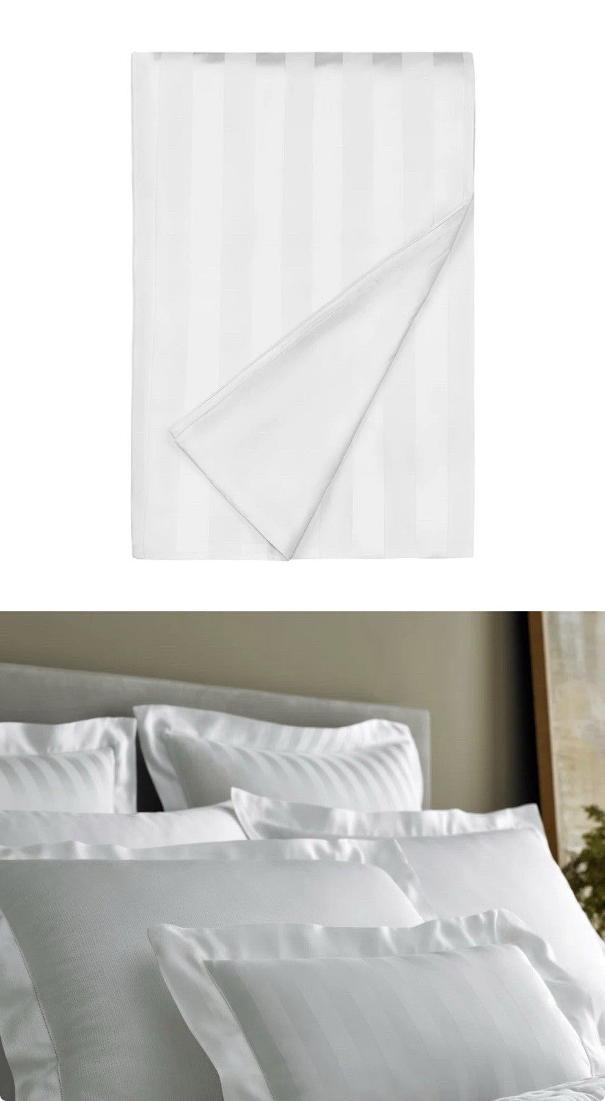 Home Treasures Athens Stripe Modal King Duvet White1