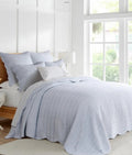 Levtex Home Martha Stripe Cotton QUEEN Bedspread & Pillowshams Set Blue0