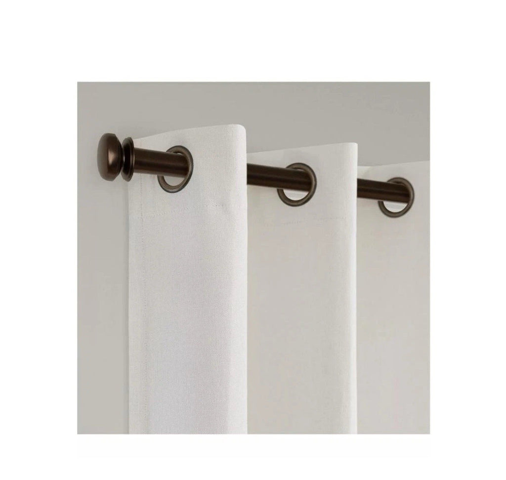 Awesome Home Linen Texture Blackout Grommet Curtains Pair (2 Panels) White1