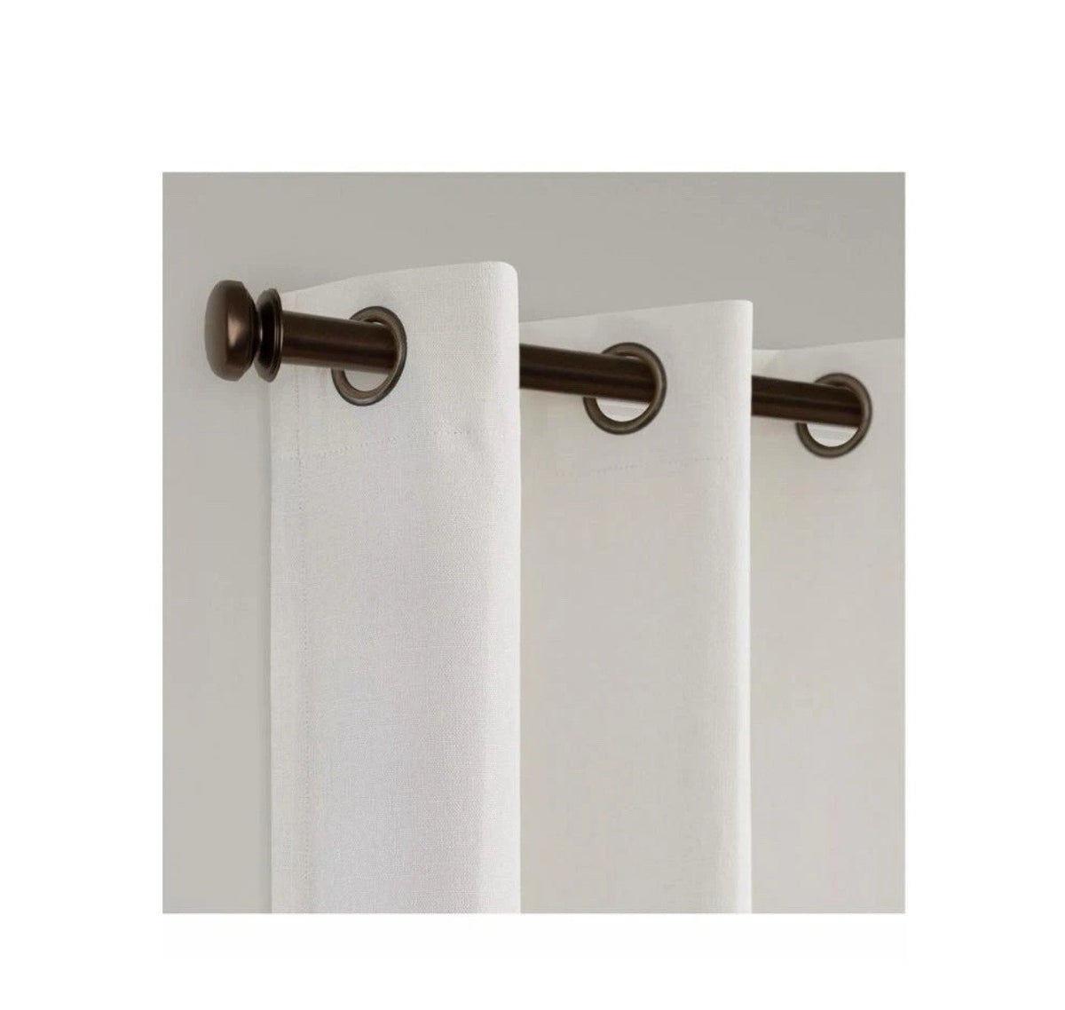Awesome Home Linen Texture Blackout Grommet Curtains Pair (2 Panels) White1