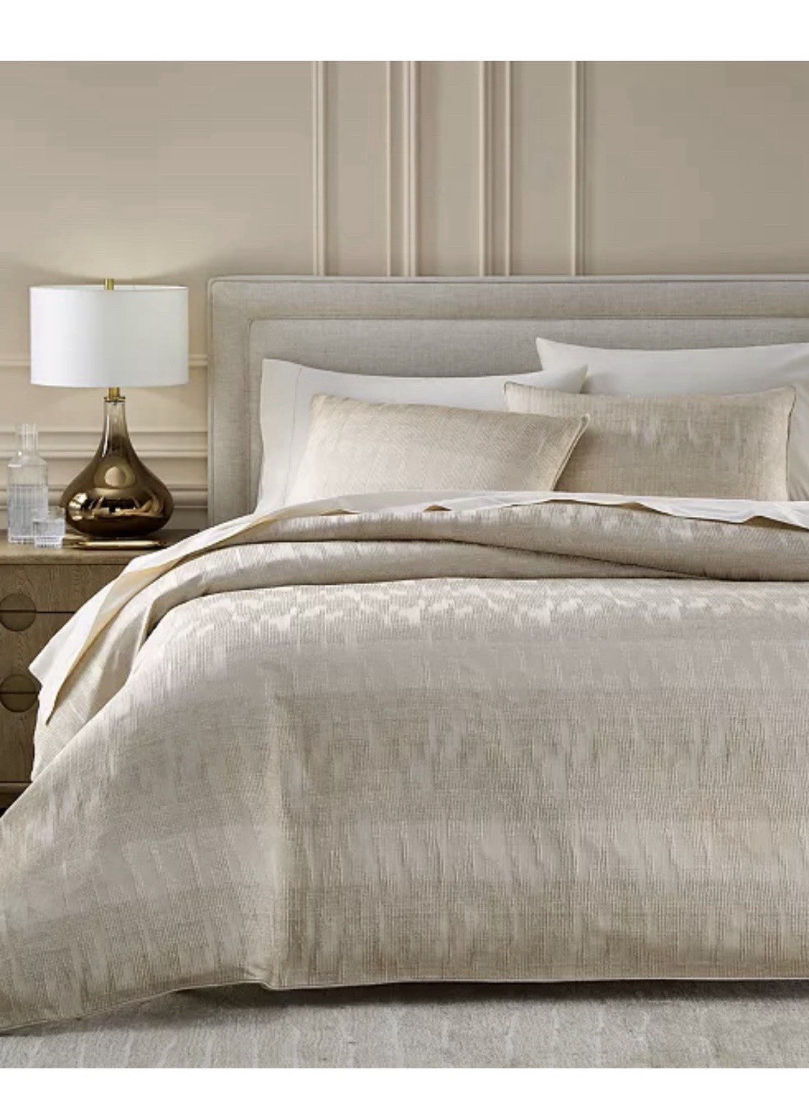 Hotel Collection Gilded Stripe FULL / QUEEN Comforter & Shams Set Gold1