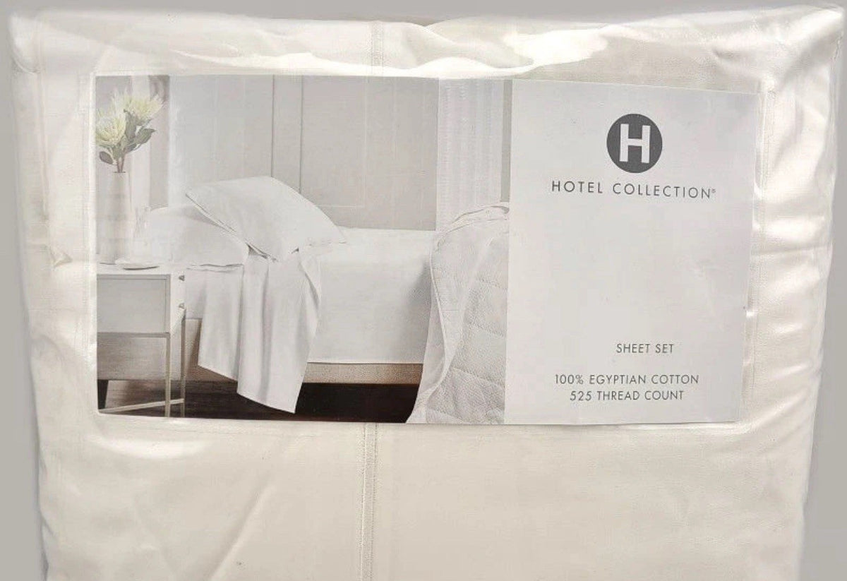 Hotel Collection 525 Thread Count Cotton FULL Sheet Set Ivory0