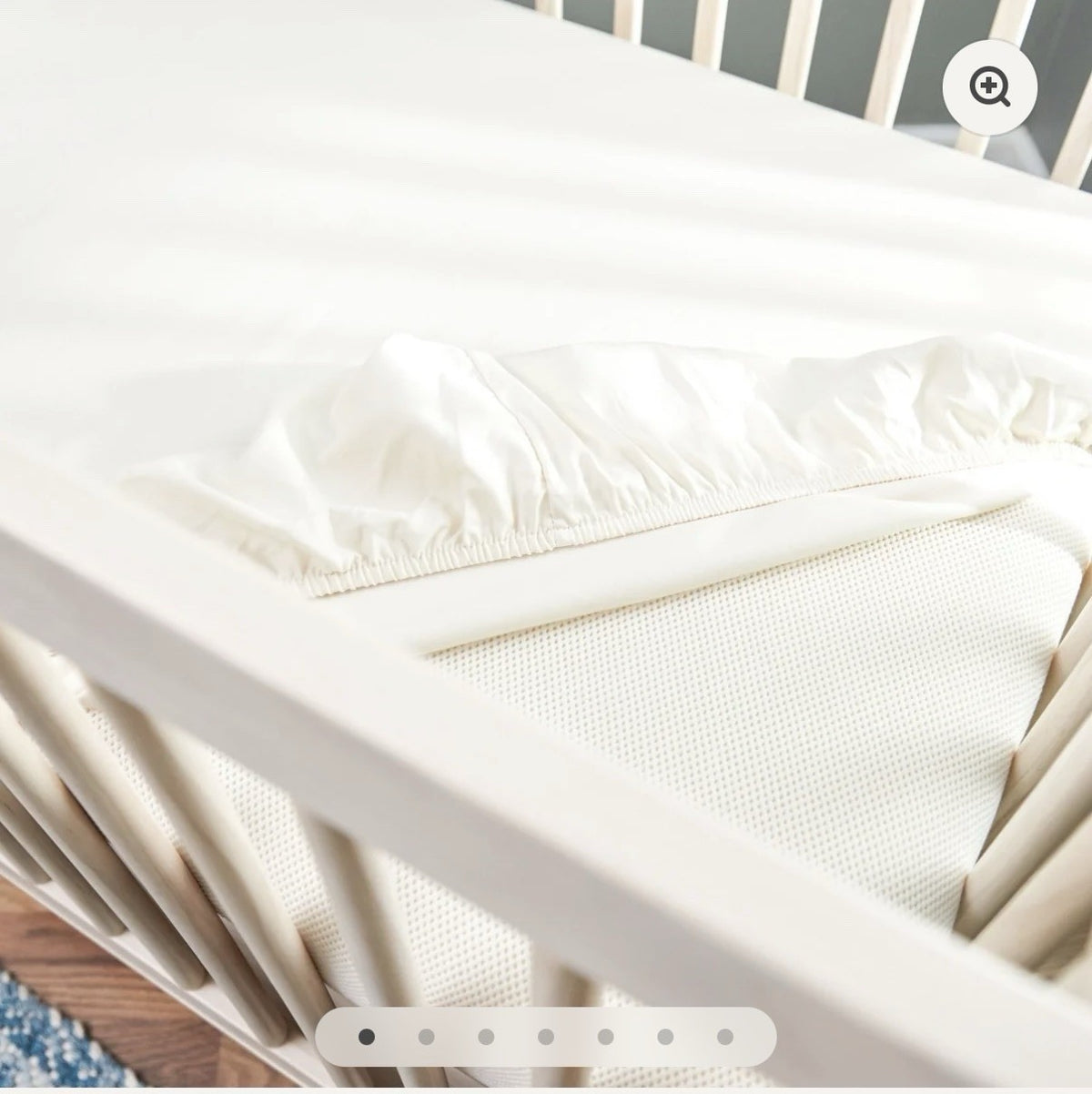 Avocado Organic Cotton Crib Sheet, Crib Size, White Solid Color3