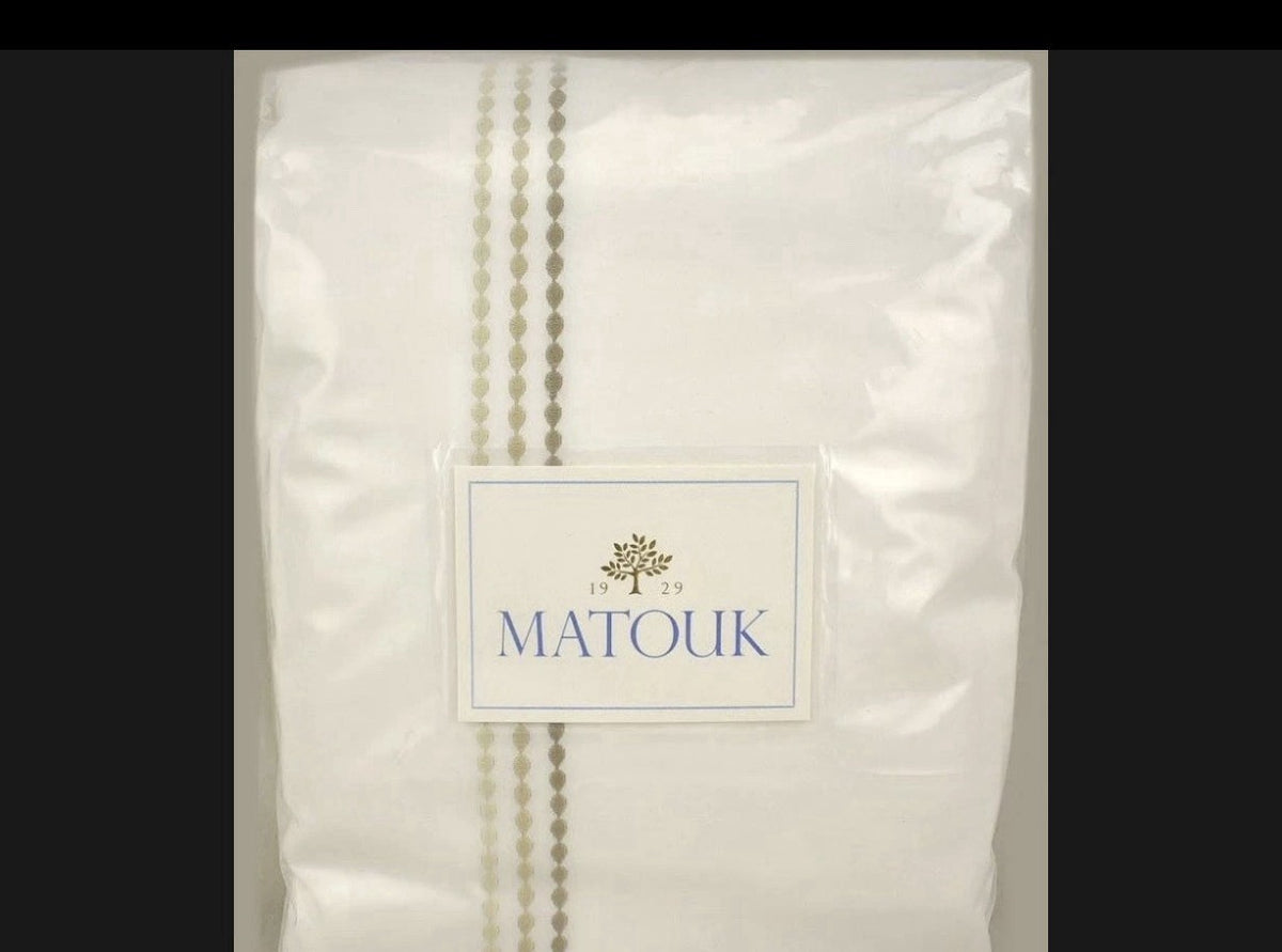 Matouk Amara Triple Pearl Cotton Sateen KING Duvet Cover Beach.NWT1