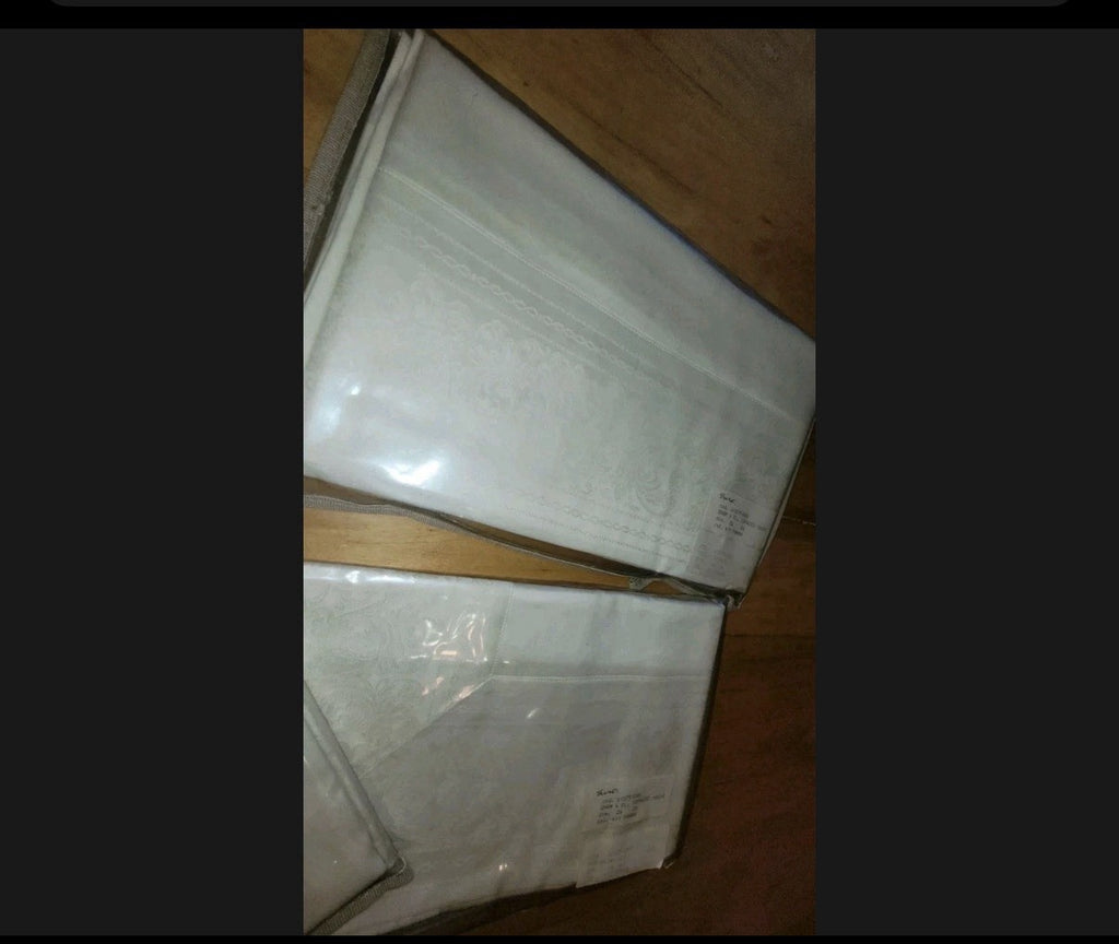 ELAYNE B. VENETIAN LINEN SHEET SET MADE  IN ITALY,8PC SET,KING,TOPAZIO JACQUARD~8