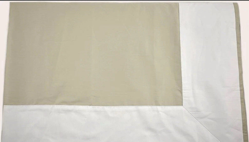 Frette 1860 Flying Cotton Sateen FULL / QUEEN Duvet Cover White / Sand2