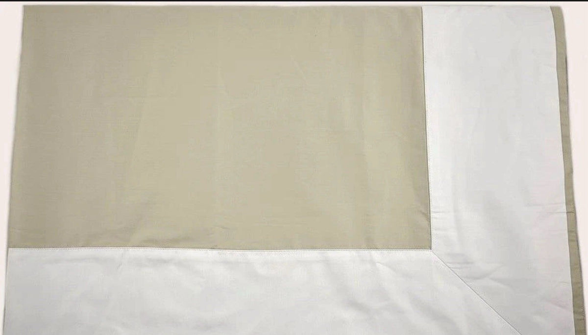 Frette 1860 Flying Cotton Sateen FULL / QUEEN Duvet Cover White / Sand2