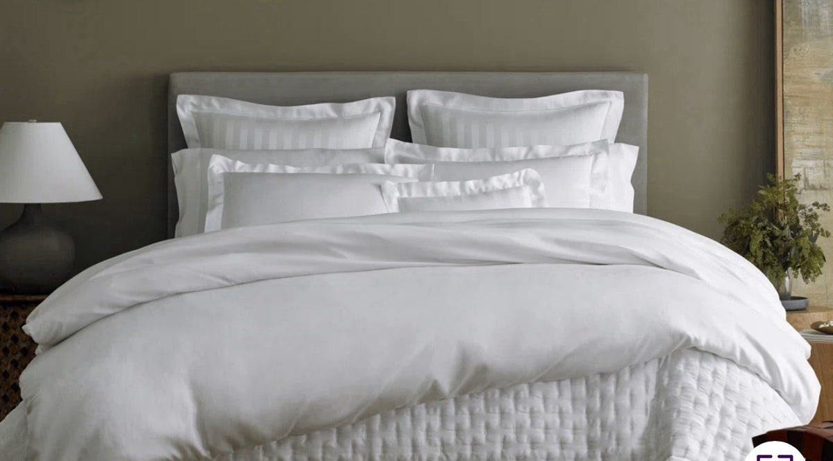 Home Treasures Athens Stripe Modal KING Duvet Cover White0
