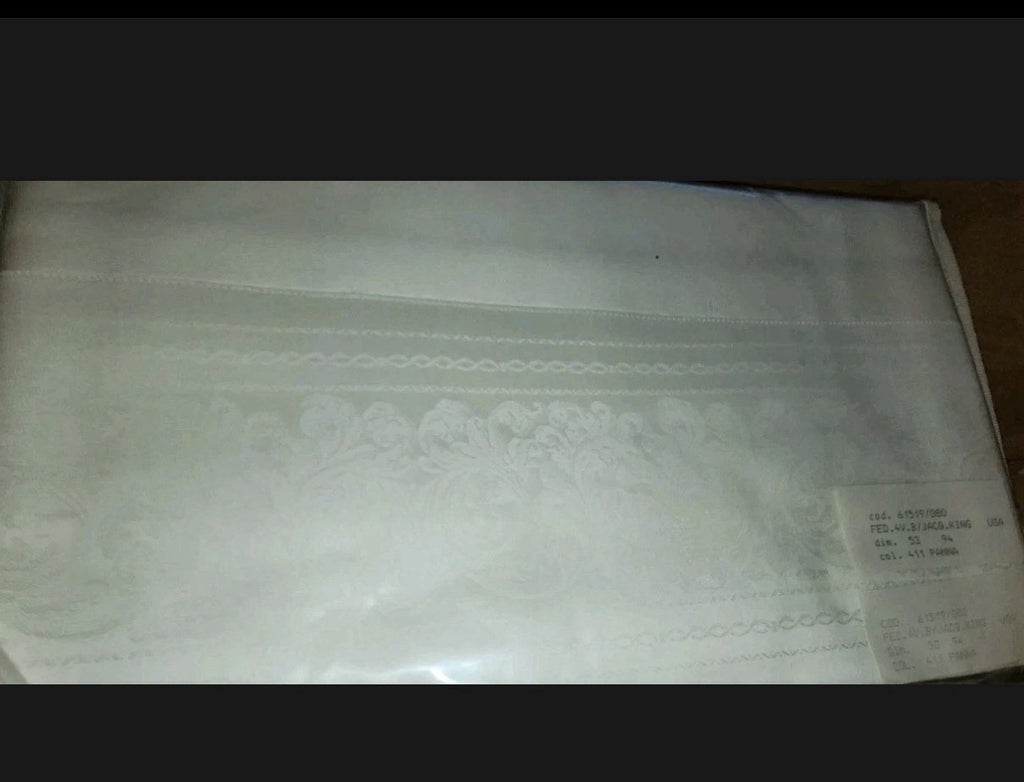ELAYNE B. VENETIAN LINEN SHEET SET MADE  IN ITALY,8PC SET,KING,TOPAZIO JACQUARD~7