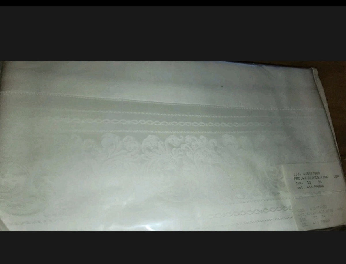 ELAYNE B. VENETIAN LINEN SHEET SET MADE  IN ITALY,8PC SET,KING,TOPAZIO JACQUARD~7