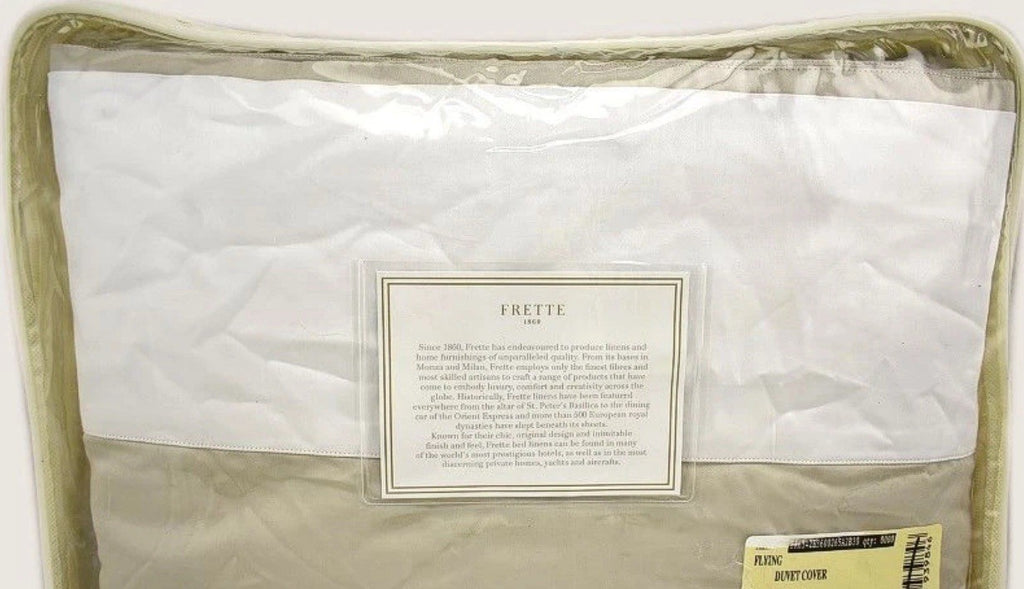 Frette 1860 Flying Cotton Sateen FULL / QUEEN Duvet Cover White / Sand1