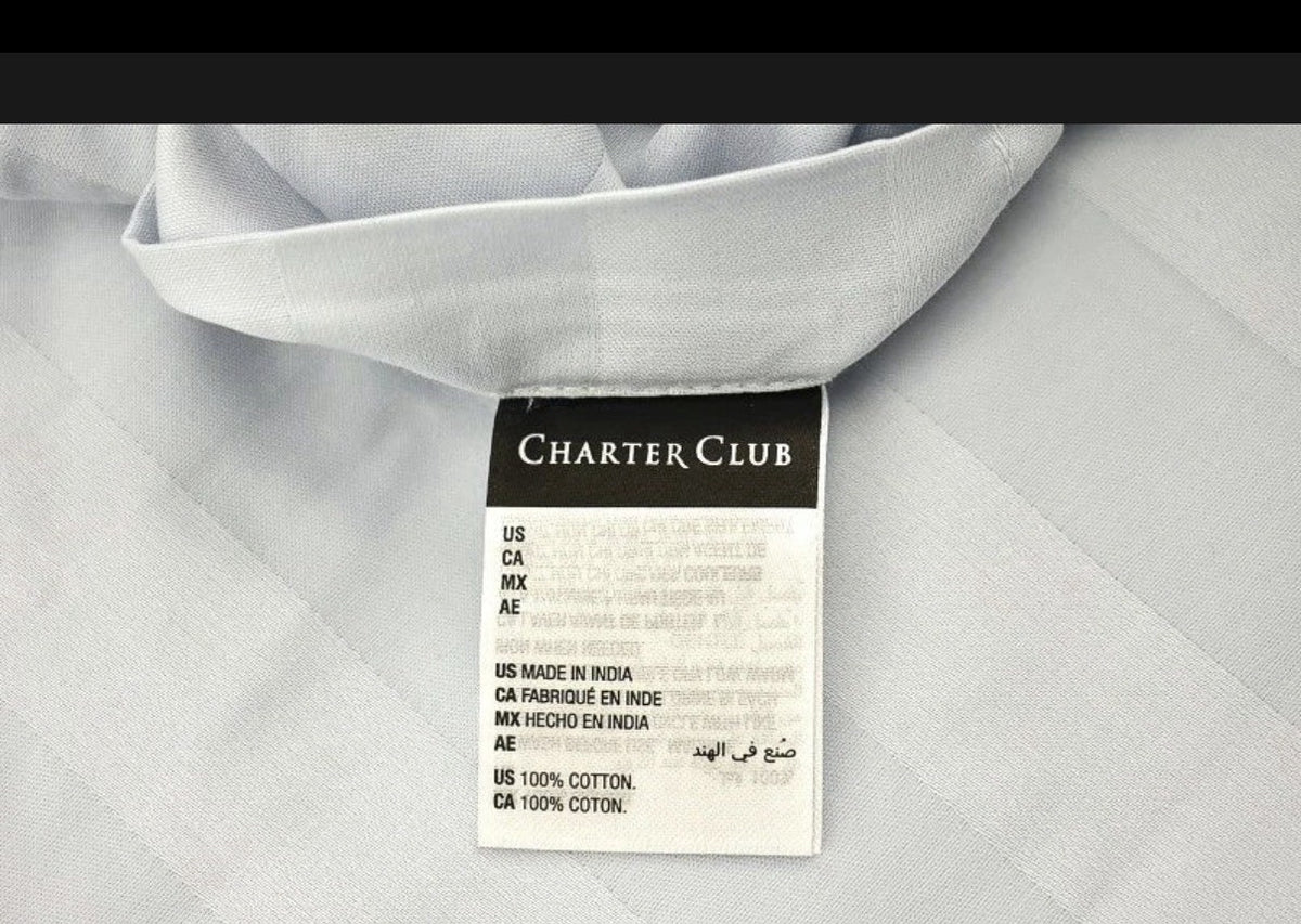 Charter Club Damask Stripe 550 Thread Count FULL / QUEEN Duvet Set Set Vapor4