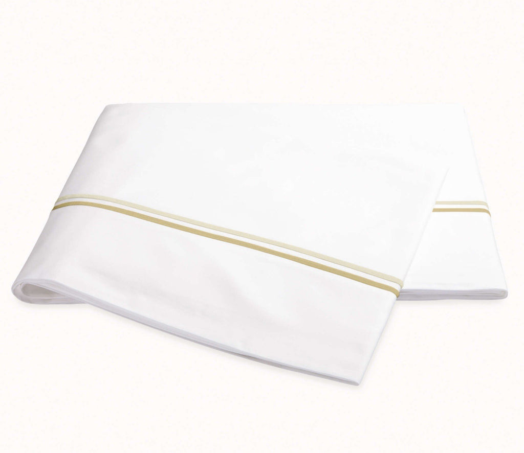 Matouk Essex King Sheet Set/Duvet/2 Xtra Cases/Wht Champagne/MSRP 855.00/7 Items1