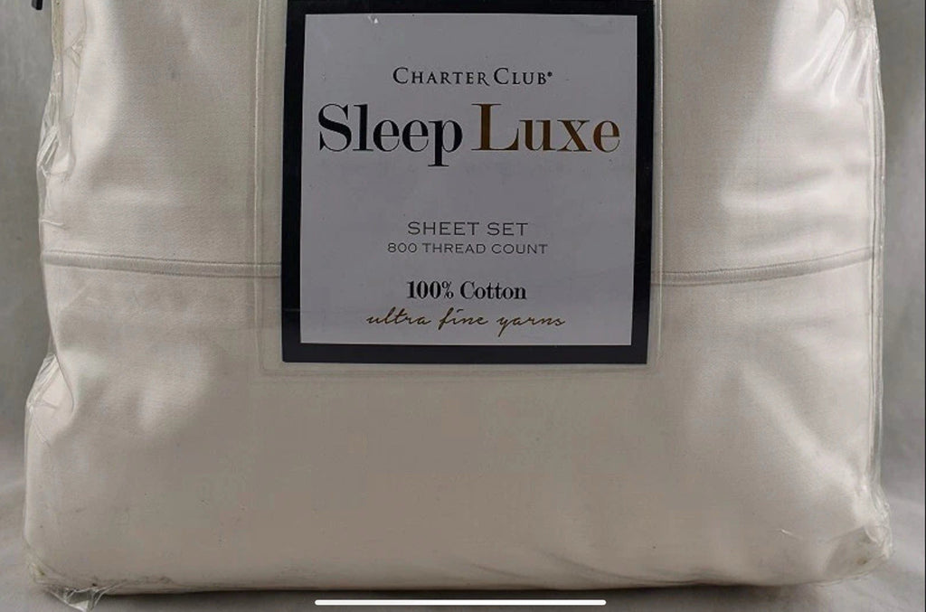 Charter Club Sleep Luxe 800 Thread Count QUEEN Sheet Set Ivory0