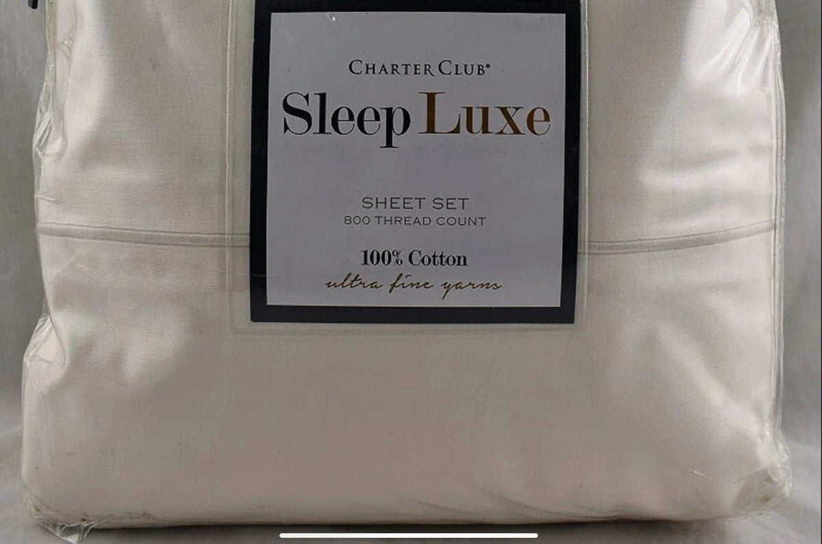 Charter Club Sleep Luxe 800 Thread Count QUEEN Sheet Set Ivory0