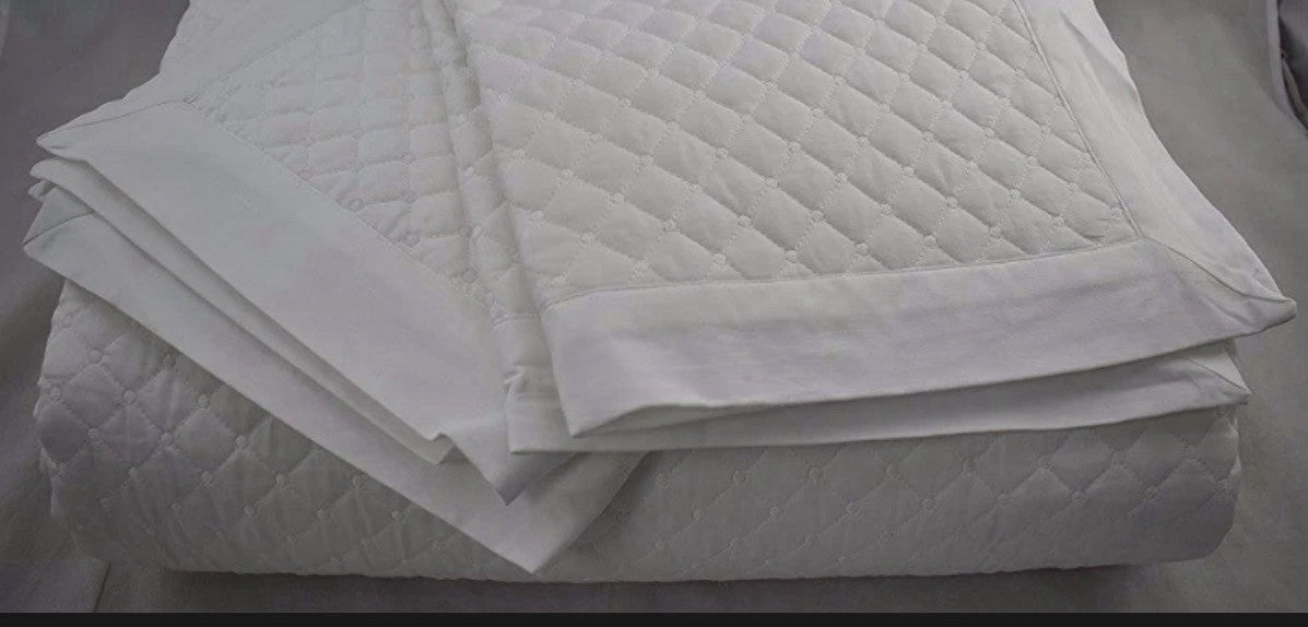 Charter Club Damask Quilted Solid FULL / QUEEN Coverlet & Shams Set White1