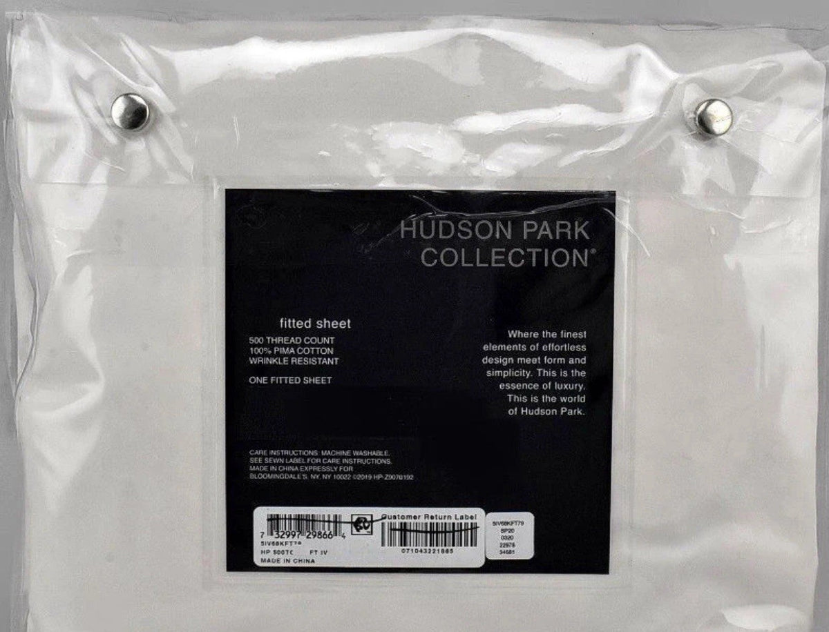 Hudson Park 500 Thread Count Pima Cotton QUEEN Fitted Sheet Ivory1