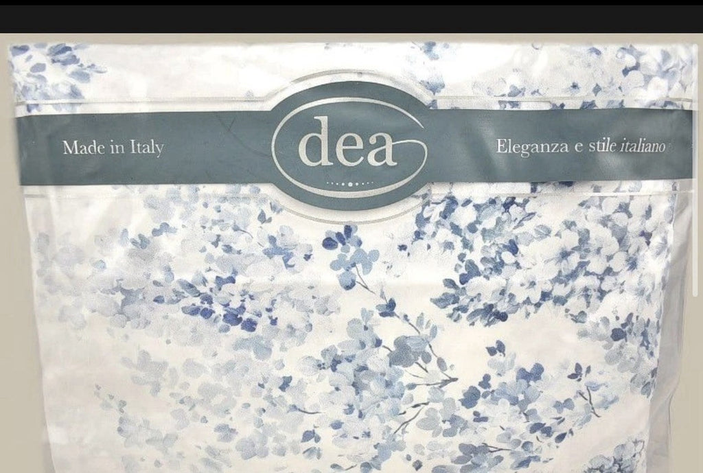 DEA Luxury Linens Glicine Floral Print QUEEN Duvet Cover Ice Blue0