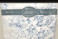 DEA Luxury Linens Glicine Floral Print QUEEN Duvet Cover Ice Blue0