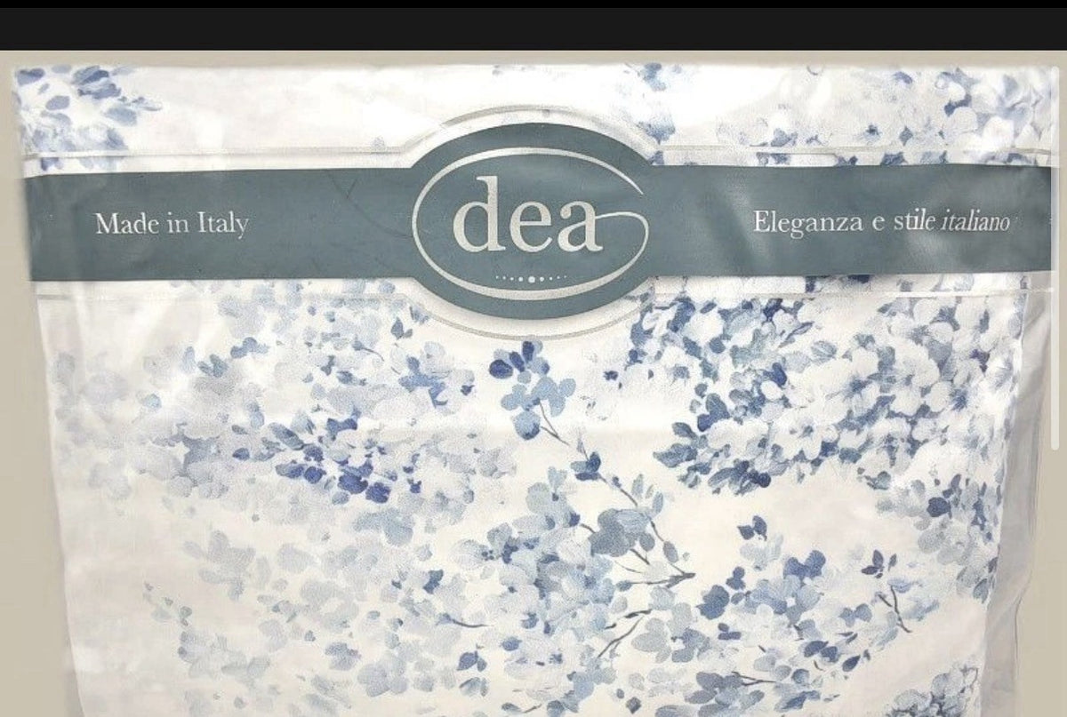 DEA Luxury Linens Glicine Floral Print QUEEN Duvet Cover Ice Blue0