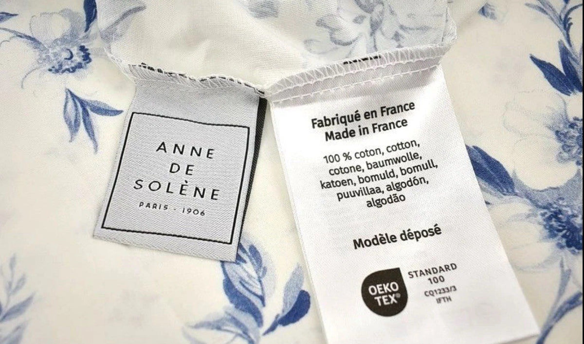 Anne De Solene Paris Malacca Cotton Percale KING Duvet Cover Bleu6