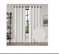 Awesome Home Linen Texture Blackout Grommet Curtains Pair (2 Panels) White0