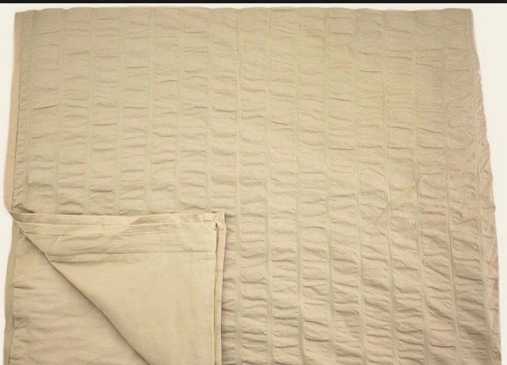 Boll & Branch Relaxed Seersucker QUEEN Duvet Cover & Shams Set Oak1
