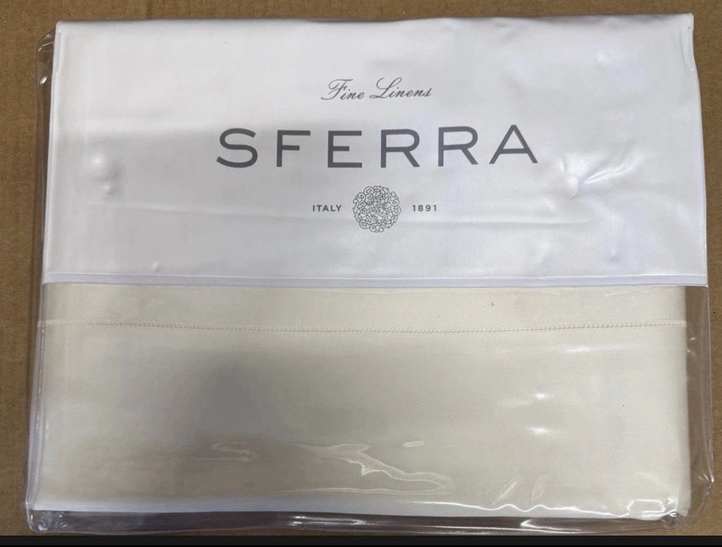 Sferra Giza 45 Sateen King Flat Sheet Ivory2