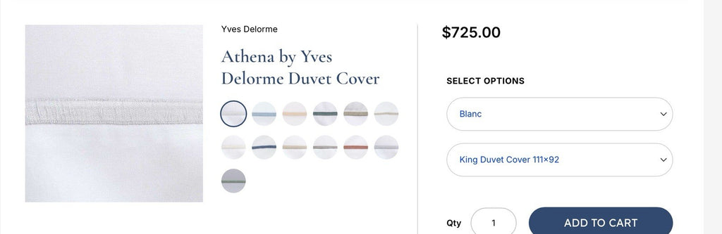 Yves Delorme Paris Athena Cotton Percale KING Duvet Cover.White/White4