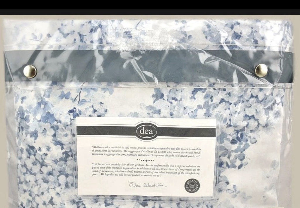 DEA Luxury Linens Glicine Floral Print QUEEN Duvet Cover Ice Blue1
