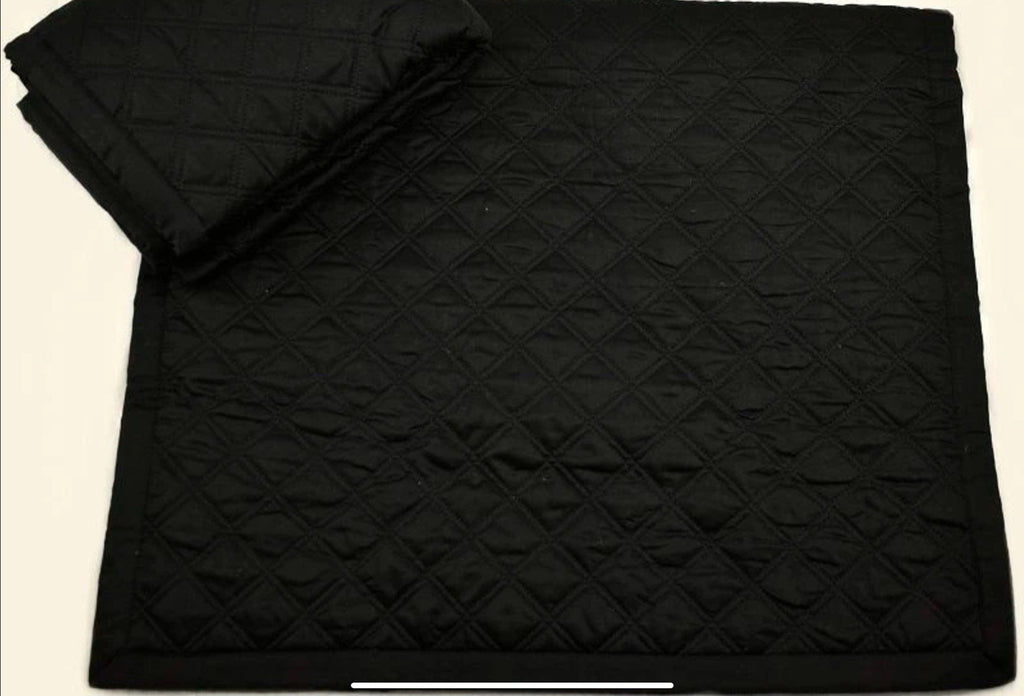 Hudson Park Collection Double Diamond KING Quilted Pillowshams Black0