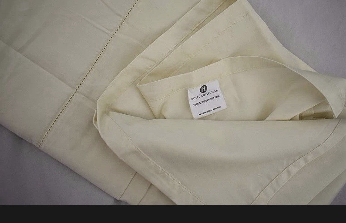 Hotel Collection 680 Thread Count Cotton KING EXTRA DEEP Flat Sheet Ivory2