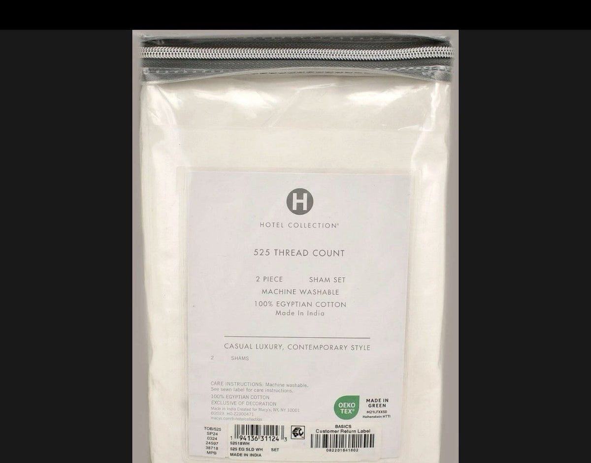 Hotel Collection 525 Thread Count KING Pillowshams White / White1