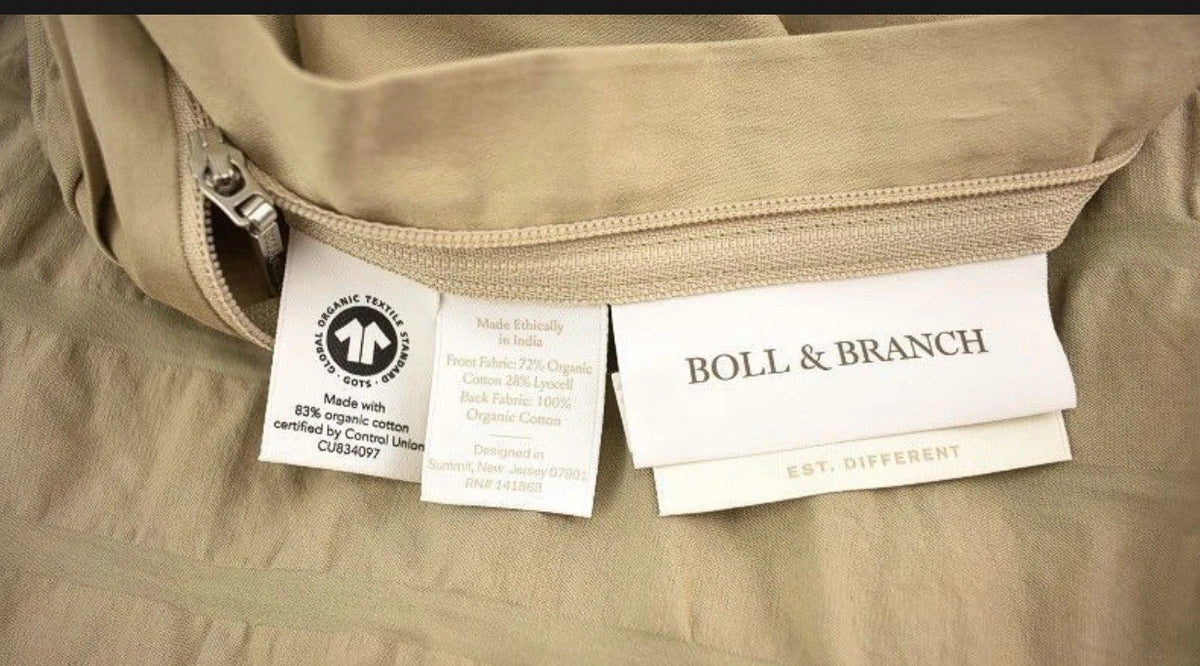 Boll & Branch Relaxed Seersucker QUEEN Duvet Cover & Shams Set Oak2