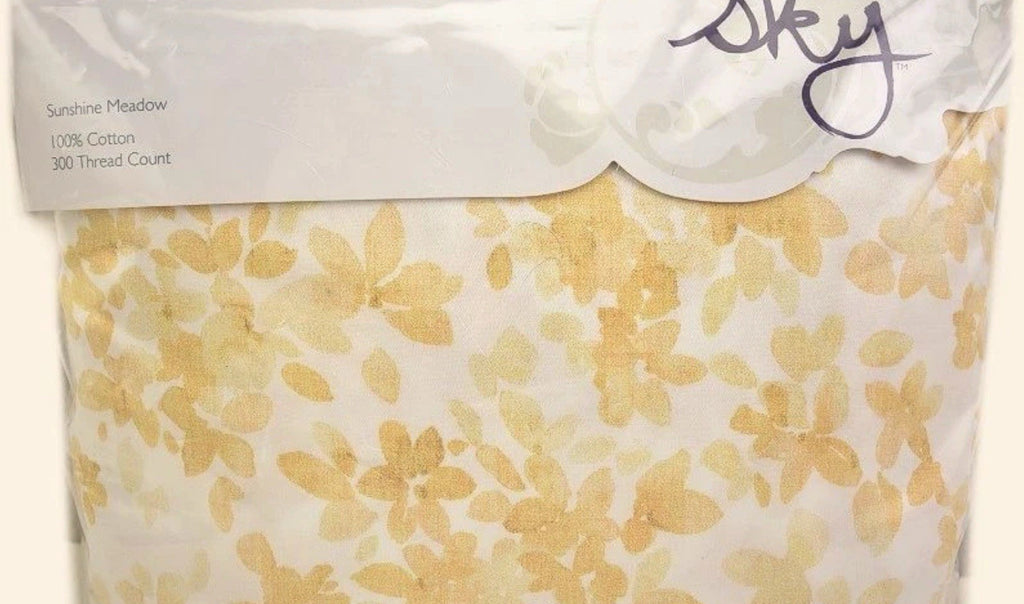 Sky Sunshine Meadow Collection FULL / QUEEN Duvet Cover & Shams Set Yellow0