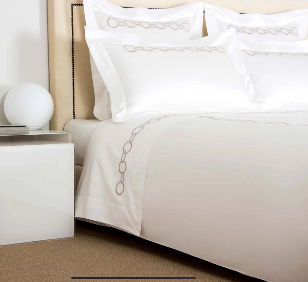 Frette Links Embroidery King Sheet Set/Savage Beige0
